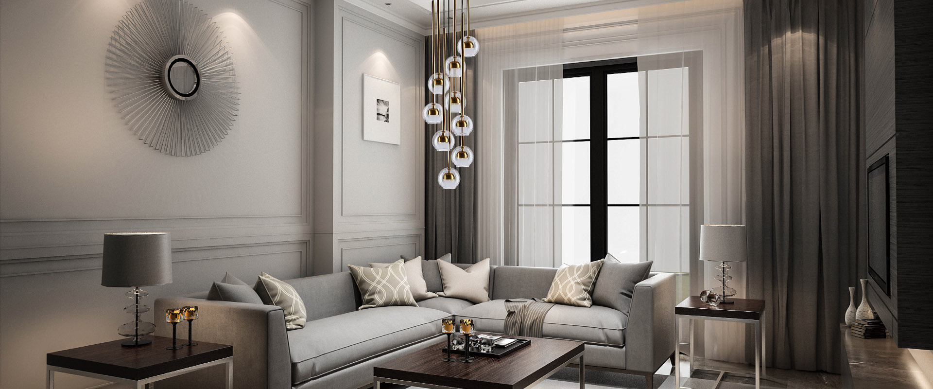 لوستر آویز مدرن گلس اسفریکال